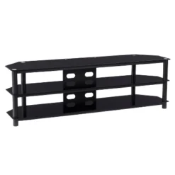 Travers Open Shelves TV Stand For TVs Up To 82" Black - CorLiving -HOMES: Inside + Out Store GUEST 54f85528 267a 418b bedf 533a44ec7149