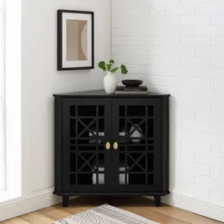2 Door Corner Accent Cabinet With Fretwork Doors - Saracina Home 18 2 Door Corner Accent Cabinet With Fretwork Doors - Saracina Home -HOMES: Inside + Out Store GUEST 56432bd0 d98d 41c7 8ca0 8e740f3e8fc7