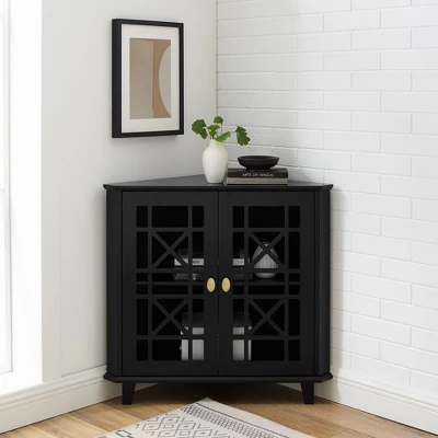 2 Door Corner Accent Cabinet With Fretwork Doors - Saracina Home 7 2 Door Corner Accent Cabinet With Fretwork Doors - Saracina Home - Image 5