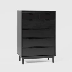 Mid-Century Modern Solid Wood 6 Drawer Vertical Dresser - Saracina Home -HOMES: Inside + Out Store GUEST 56cdb8b6 74ab 44ac 80a4 9818770c3f82
