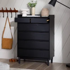 Mid-Century Modern Solid Wood 6 Drawer Vertical Dresser - Saracina Home -HOMES: Inside + Out Store GUEST 59498ed0 69d6 47e7 a8e6 18fcacc166e6