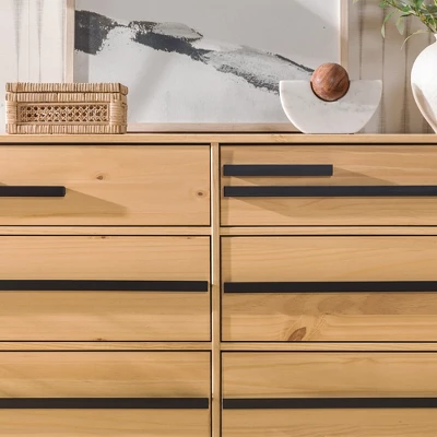 Modern 6 Drawer Double Dresser With Long Handles - Saracina Home 13 Modern 6 Drawer Double Dresser With Long Handles - Saracina Home - Image 11