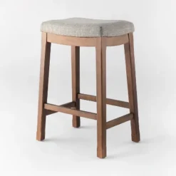 Candor Wood And Upholstered Saddle Counter Height Barstool - Threshold™ -HOMES: Inside + Out Store GUEST 5b16e3f6 659a 452c 94c6 c37d9de19550
