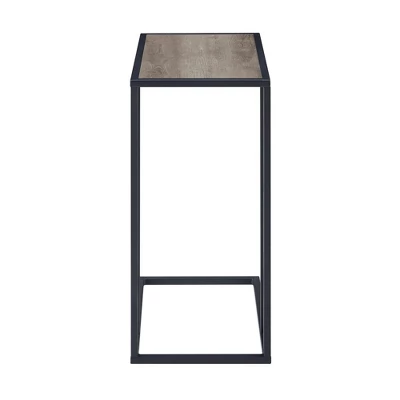 23" Modern Rectangle Two-Tone C Side Table With Metal Base - Saracina Home 6 23" Modern Rectangle Two-Tone C Side Table With Metal Base - Saracina Home - Image 4