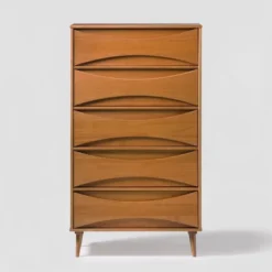Mid-Century Modern Contoured 5 Drawer Chest Of Drawers - Saracina Home -HOMES: Inside + Out Store GUEST 5caa653a 811e 463e 86f8 f53ad4b36c6e