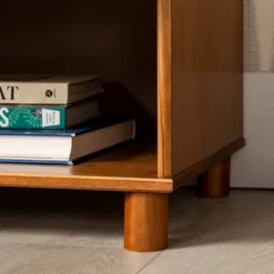 Set Of 2 Katie Transitional Tray Top 1 Drawer Solid Wood Nightstands Caramel - Saracina Home -HOMES: Inside + Out Store GUEST 5f31facb f1d6 47eb 8183 c3bd65f1f462