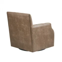 Glaser Faux Leather Swivel Chair Brown - Madison Park -HOMES: Inside + Out Store GUEST 5f9bc0cf 07f0 4354 842a edce6fc8767f