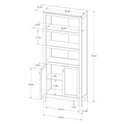 72" Carson 5 Shelf Bookcase With Doors - Threshold -HOMES: Inside + Out Store GUEST 5fdf42c1 8555 4b08 bc20 610b4dd9a0ed