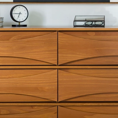 Mid-Century Modern Contoured 6 Drawer Dresser - Saracina Home 15 Mid-Century Modern Contoured 6 Drawer Dresser - Saracina Home - Image 14