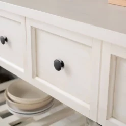 48" Farmhouse Solid Wood 2 Drawer Buffet White - Saracina Home -HOMES: Inside + Out Store GUEST 647ab7e8 3c9a 4e65 bc71 7f38e193a85e