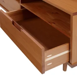 Cara 3 Drawer Mid-Century Modern 3 Drawer TV Stand For TVs Up To 80" - Saracina Home -HOMES: Inside + Out Store GUEST 662f7e9b be57 410f af45 916eec0005e7