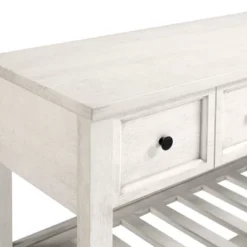48" Farmhouse Solid Wood 2 Drawer Buffet White - Saracina Home -HOMES: Inside + Out Store GUEST 66c87ba3 841e 44b3 acb1 ac03e5dec0f1