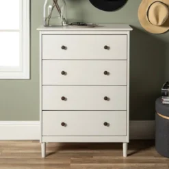 Stiva Classic Mid-Century Modern Vertical 4 Drawer Dresser - Saracina Home -HOMES: Inside + Out Store GUEST 68d4ecb8 3e27 43b1 b59e edd78e340610