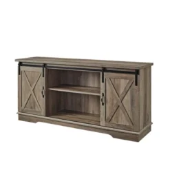 Modern Transitional Sliding Barndoor TV Stand For TVs Up To 65"- Saracina Home -HOMES: Inside + Out Store GUEST 693360a1 c63d 4f0c b1fe df6988b47d91