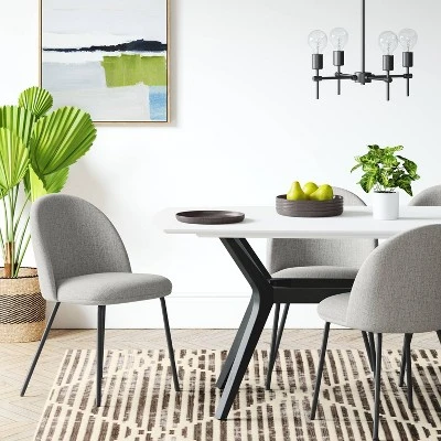 2pk Nils Metal Base Dining Chairs Gray Woven Fabric - Project 62™ 3 2pk Nils Metal Base Dining Chairs Gray Woven Fabric - Project 62™