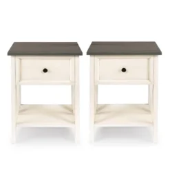 Set Of 2 Farmhouse Single Drawer V Frame Nightstands - Saracina Home -HOMES: Inside + Out Store GUEST 69c1cb7f c5f8 45c8 a09a c17d10dc02f9