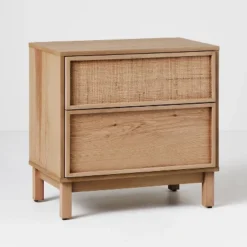 Wood & Cane Transitional Nightstand - Hearth & Hand™ With Magnolia -HOMES: Inside + Out Store GUEST 6c47a1ff ce6a 4448 9a6a 5cf9c0d54333