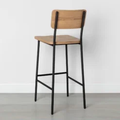 Wood & Steel Bar Stool - Natural/Black - Hearth & Hand™ With Magnolia -HOMES: Inside + Out Store GUEST 6eaa47a6 9822 41a0 a64f 3de14d1eaffd