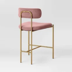 Orion Luxe Backed Counter Height Barstool With Brass Legs Blush Velvet - Threshold™ -HOMES: Inside + Out Store GUEST 6fae67b2 b02e 4960 846e d794af26c1cf