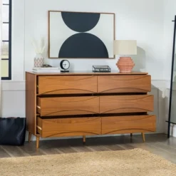 Mid-Century Modern Contoured 6 Drawer Dresser - Saracina Home 26 Mid-Century Modern Contoured 6 Drawer Dresser - Saracina Home -HOMES: Inside + Out Store GUEST 6fead62f 7409 4ab1 a4ea 29860158a949