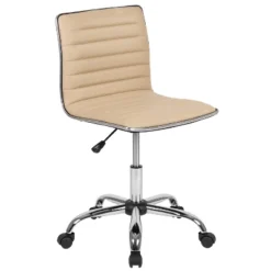 Emma And Oliver Low Back Designer Armless Ribbed Swivel Task Office Chair -HOMES: Inside + Out Store GUEST 759c934d ed70 43b7 b454 ed58984d1c4a