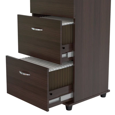40.16" 3 Drawer Locking File Cabinet Espresso - Inval 5 40.16" 3 Drawer Locking File Cabinet Espresso - Inval - Image 3