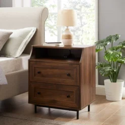 Transitional 2 Drawer Nightstand With USB Port - Saracina Home -HOMES: Inside + Out Store GUEST 781ffe09 6d44 4a9f 8ed7 47a5be6b5603