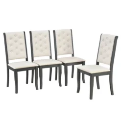 6 PCS Retro Dining Set With Unique-designed Table And Upholstered Chair-ModernLuxe -HOMES: Inside + Out Store GUEST 78a4aa99 c2e8 4e31 be9f 1d3d57e22a8b