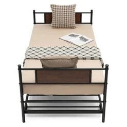 Costway Twin 2-In-1 Daybed Frame With Trundle Bed Set Steel Platform Sofa Bed Black -HOMES: Inside + Out Store GUEST 797f642a 894a 4557 8029 1d7110a81a6f