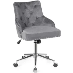 Tangkula Velvet Desk Chair Upholstered 360°Swivel Height Adjustable Rolling Office Chair For Office Bedroom Living Room 20 Tangkula Velvet Desk Chair Upholstered 360°Swivel Height Adjustable Rolling Office Chair For Office Bedroom Living Room -HOMES: Inside + Out Store GUEST 7e9629cf d986 48e5 8dd8 8904994c4108