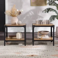 Set Of 2 Benny Urban Industrial Angle Iron Side Tables - Saracina Home -HOMES: Inside + Out Store GUEST 805a5e76 b2c9 47bf ac9c 7696f3043384