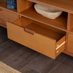 Cara 3 Drawer Mid-Century Modern 3 Drawer TV Stand For TVs Up To 80" - Saracina Home -HOMES: Inside + Out Store GUEST 8201f05f 5099 4fe4 a629 d34231b717fb