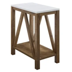 Taylen A Frame Farmhouse Open Storage Side Table - Saracina Home -HOMES: Inside + Out Store GUEST 8a56e050 18a3 4e19 8714 e5ed52064b38