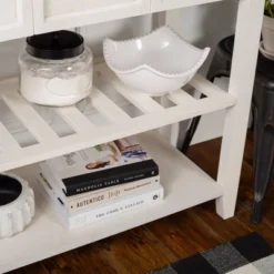 48" Farmhouse Solid Wood 2 Drawer Buffet White - Saracina Home -HOMES: Inside + Out Store GUEST 8c4baee3 ef46 4d60 ac05 142675e3d3e9