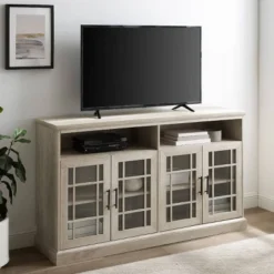 Transitional 4 Door Windowpane TV Stand For TVs Up To 65" - Saracina Home 21 Transitional 4 Door Windowpane TV Stand For TVs Up To 65" - Saracina Home -HOMES: Inside + Out Store GUEST 922355df 3e43 4d02 9ffe f43070bc89be