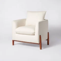 Elroy Faux Shearling Accent Chair With Wood Legs - Threshold™ Designed With Studio McGee -HOMES: Inside + Out Store GUEST 92cdde9c f944 4b57 a938 462963d536a2