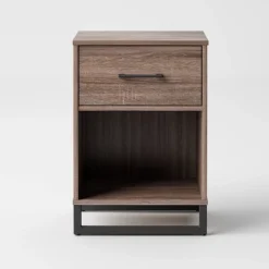 Mixed Material Nightstand - Room Essentials™ -HOMES: Inside + Out Store GUEST 94c8f805 374f 42b3 8256 c686819f9937