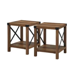 Set Of 2 Sophie Rustic Farmhouse X Frame Side Tables - Saracina Home -HOMES: Inside + Out Store GUEST 94f15c68 b382 4925 90f4 ac7532c4c41e