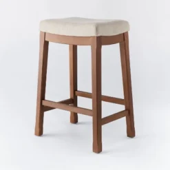 Candor Wood And Upholstered Saddle Counter Height Barstool - Threshold™ -HOMES: Inside + Out Store GUEST 9752c844 5eab 4428 9bc4 84b07e39c310