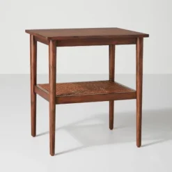 Wood & Cane Square Accent Side Table - Hearth & Hand™ With Magnolia -HOMES: Inside + Out Store GUEST 9bbf67fe f923 4dc6 a0b9 a19f79ce460c