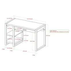48" Industrial Farmhouse Tech Desk With USB Dark Walnut - Saracina Home -HOMES: Inside + Out Store GUEST 9dc32ca9 1669 4b0f 9cc4 24355437a07a