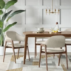 New Arrival 1 Ingleside Open Back Upholstered Wood Frame Dining Chair - Threshold™