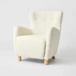 Kessler Wingback Faux Sherling Accent Chair Cream - Threshold™ Designed With Studio McGee -HOMES: Inside + Out Store GUEST a09f34e6 88c9 4d02 ba31 f262090269f8