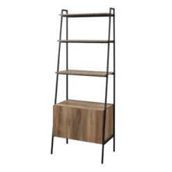 72" Open Shelf And Closed Storage Cabinet Ladder Bookcase - Saracina Home -HOMES: Inside + Out Store GUEST a549211b d335 42ba adc5 7d826ec271f5