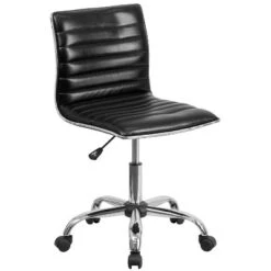 Emma And Oliver Low Back Designer Armless Ribbed Swivel Task Office Chair -HOMES: Inside + Out Store GUEST a5fdbc2a a8ee 465c 8b7c a1b4987714d6