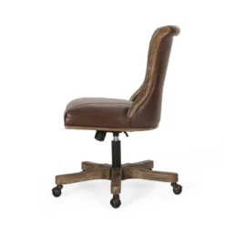 Coulee Contemporary Upholstered Roll Back Swivel Office Chair Dark Brown/Natural - Christopher Knight Home 18 Coulee Contemporary Upholstered Roll Back Swivel Office Chair Dark Brown/Natural - Christopher Knight Home -HOMES: Inside + Out Store GUEST a7434c73 f11e 4c84 9a08 1fbc19ccdd3c