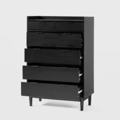 Mid-Century Modern Solid Wood 6 Drawer Vertical Dresser - Saracina Home -HOMES: Inside + Out Store GUEST a8f07cff 3b36 4a15 9830 ec41617bed59