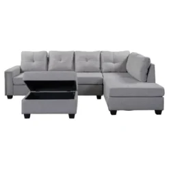 108" Reversible L-Shape Sectional Sofa Couch With Storage Ottoman-ModernLuxe -HOMES: Inside + Out Store GUEST a9ce32c3 fc5c 4bb1 b03d cb528c5420d4
