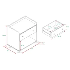 Set Of 2 Katie Transitional Tray Top 1 Drawer Solid Wood Nightstands Caramel - Saracina Home -HOMES: Inside + Out Store GUEST aa86a644 1088 4491 99db ac863c4ab818