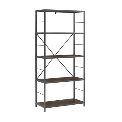 63" 4 Shelf Industrial Transitional Tall Bookshelf - Saracina Home 7 63" 4 Shelf Industrial Transitional Tall Bookshelf - Saracina Home - Image 5